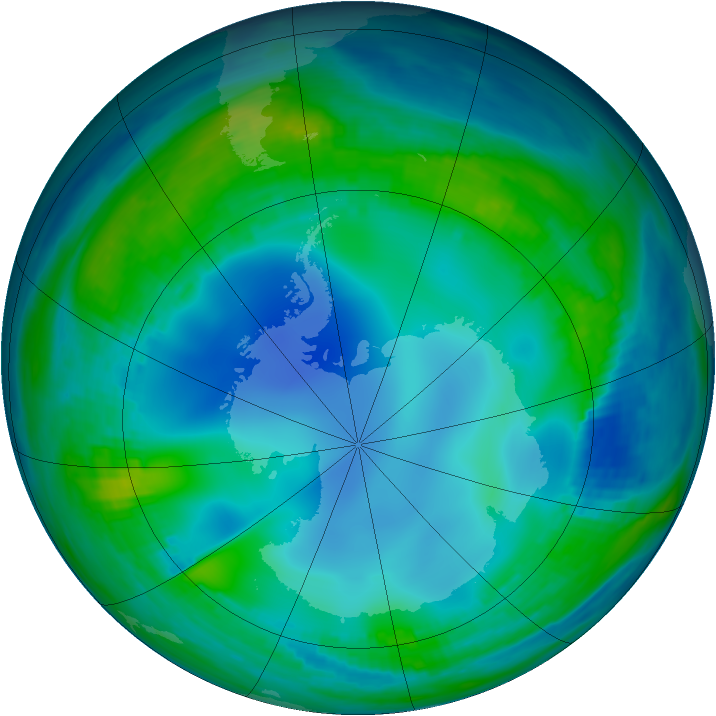 Antarctic ozone map for 26 May 1985